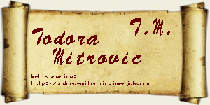 Todora Mitrović vizit kartica